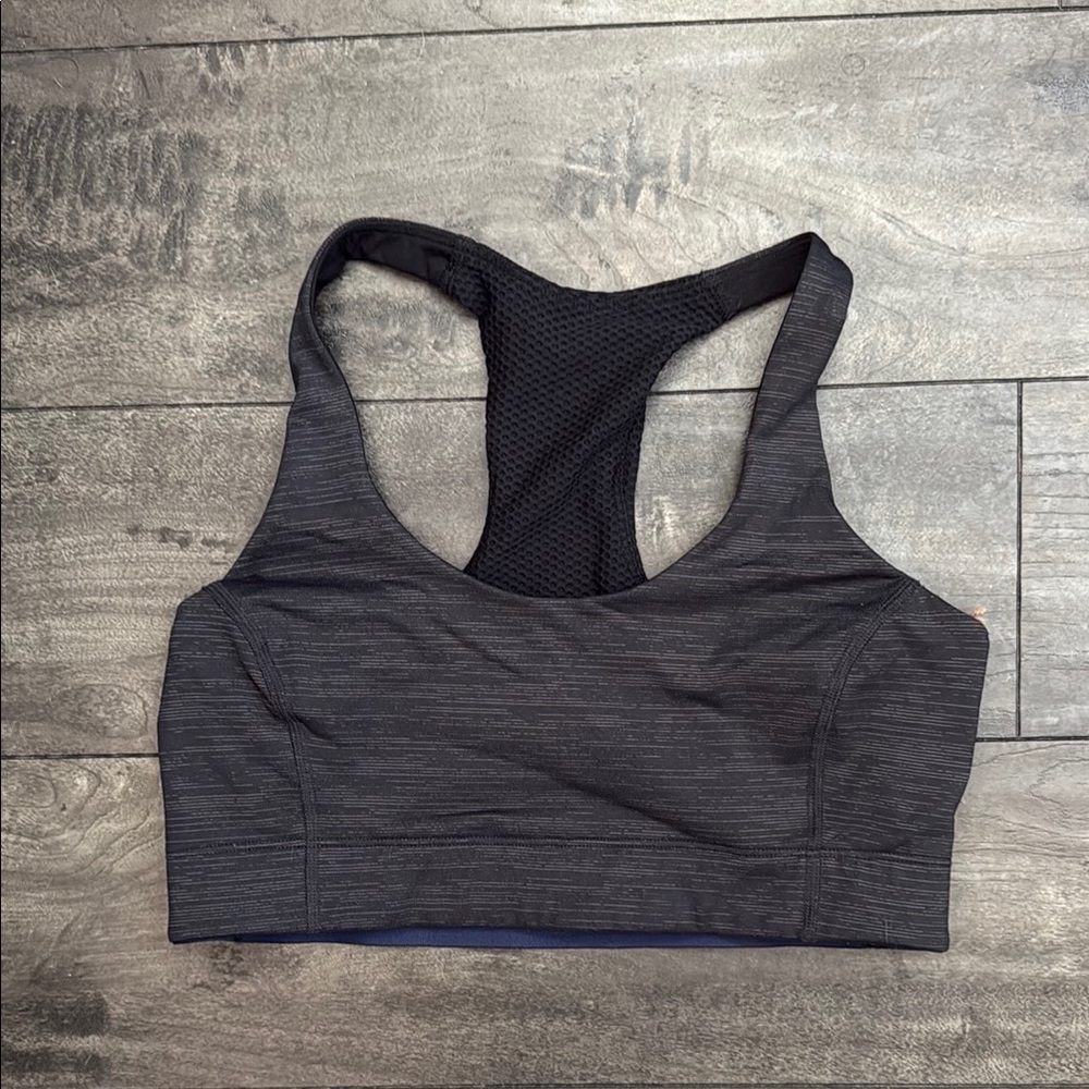 Outdoor Voices Black Sports Bra with Racerback Design